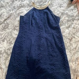 Lilly Pulitzer Pearl Shift in Navy Lace